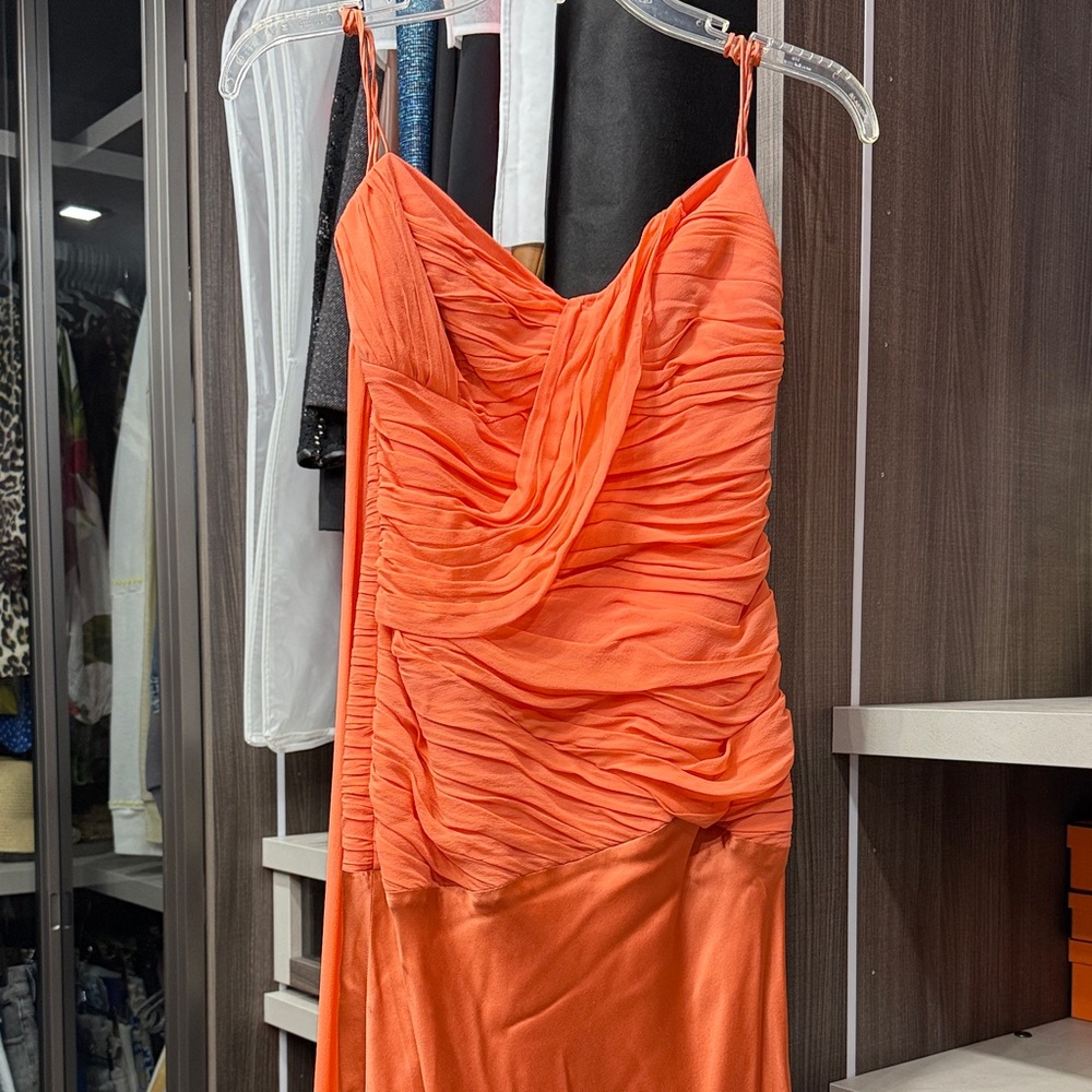Issue New York Asymmetrical Dress in Vibrant Orange - worn once